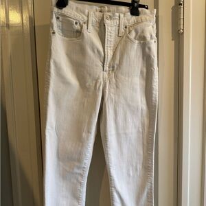Madewell Perfect Vintage Cropped White Denim Jeans